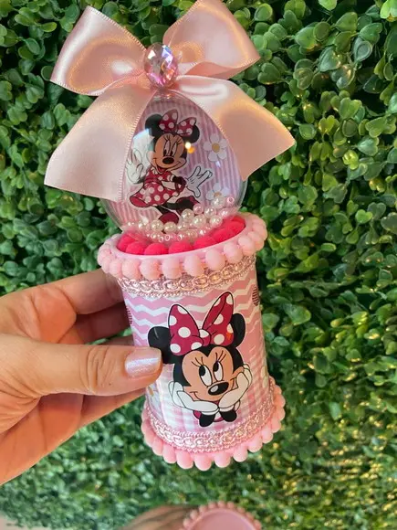 Cofrinho Personalizado Minnie Rosa Luxo