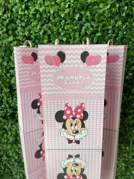 Sacolinha Personalizada Minnie Rosa