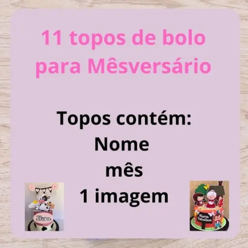 Topos de Bolo para Mêsversário (11 Topos)