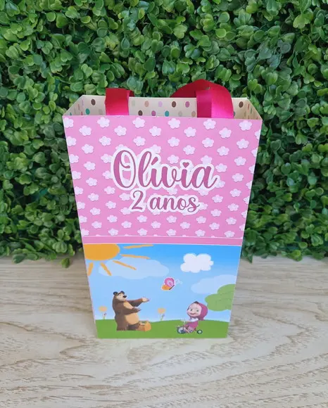 Sacolinha Personalizada Marsha E O Urso