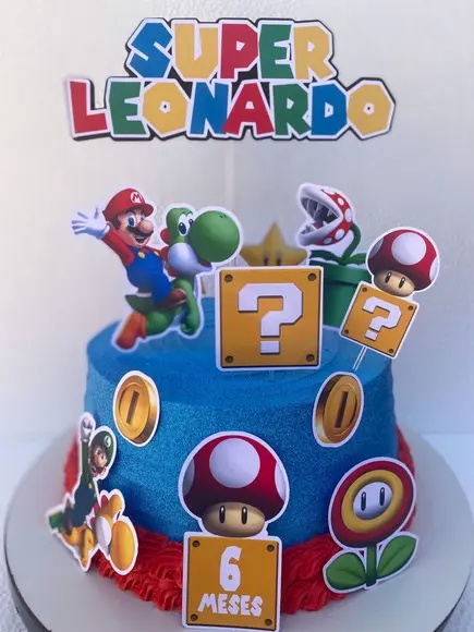 Topo de bolo Super Mário Bros