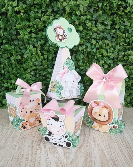 Kit personalizado Safari Menina aquarela (40 peças)