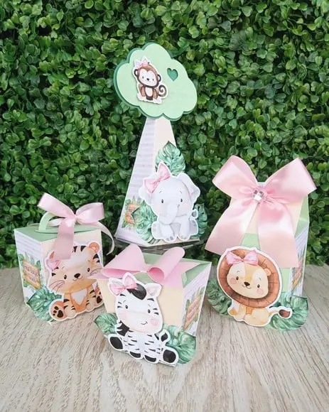 Kit Personalizado Safari Menina Aquarela (20 Peças)