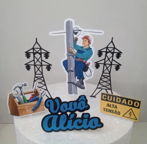 Topo de bolo Eletricista
