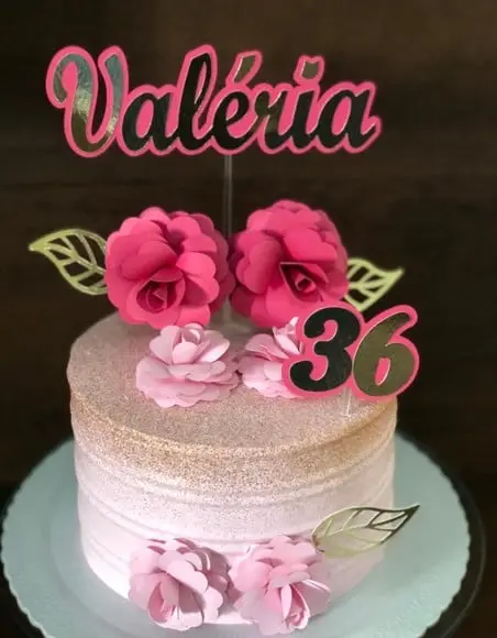 Topo de bolo Flores 3D