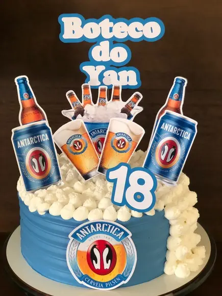 Topo de bolo Cerveja Antárctica