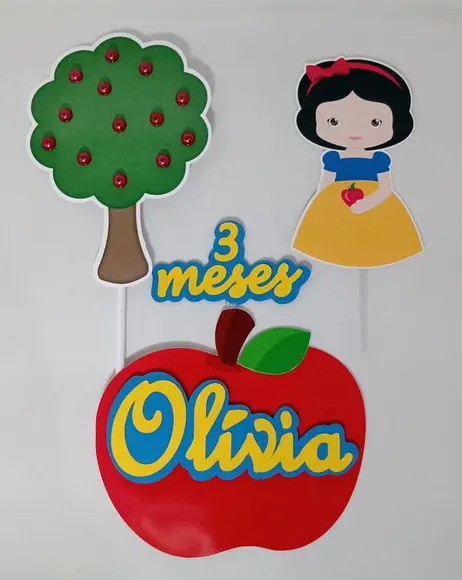 Topo de bolo Branca de Neve