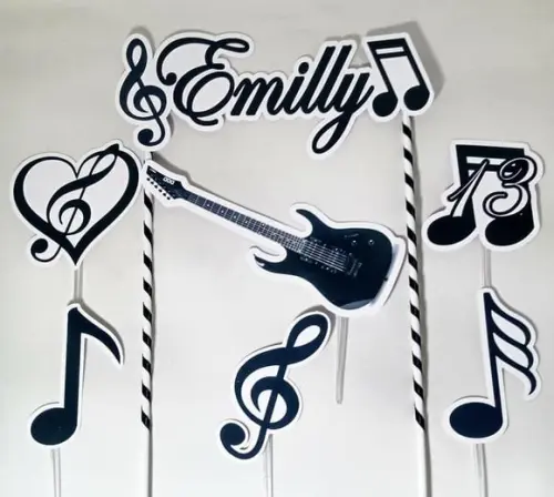 Topo de bolo Notas Musicais