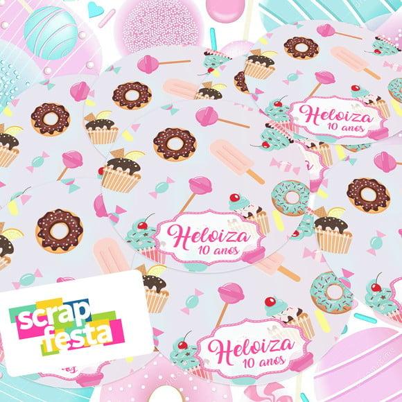 Adesivo 5 cm Redondo Personalizado Confeitaria