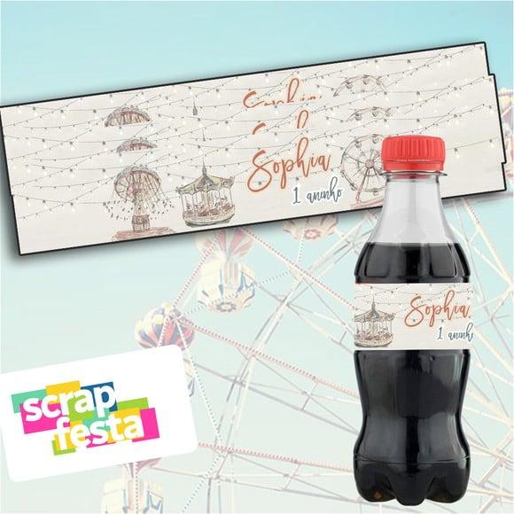 Adesivo Personalizado Mini Coca 19,5x3,5 Parque de Diversão