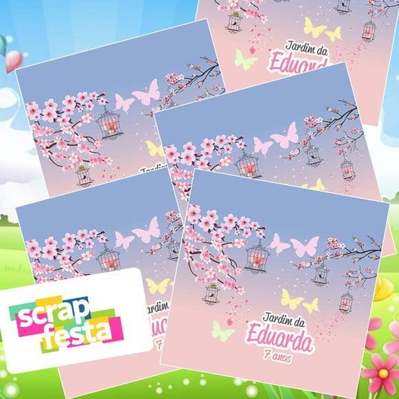 Adesivo Personalizado Quadrado 10x10 Jardim Borboletas
