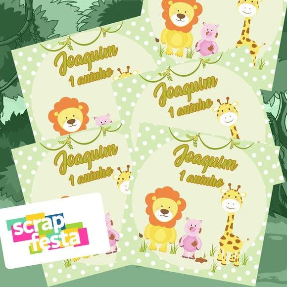 Adesivo Personalizado Quadrado 10x10 Safari