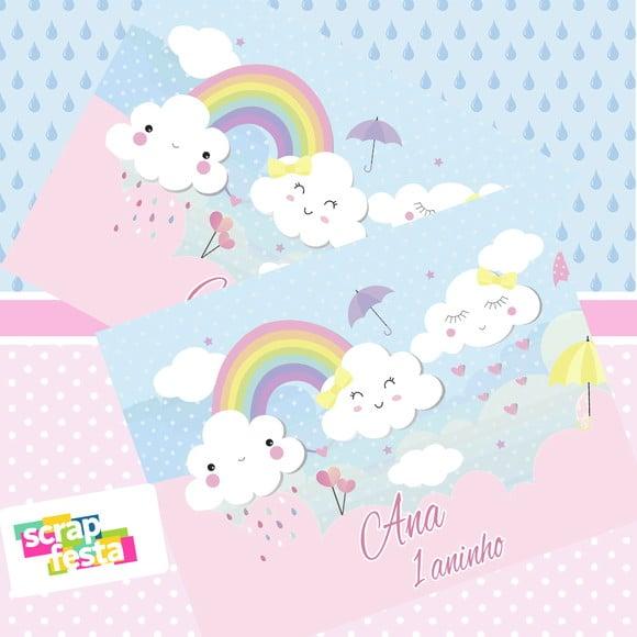 Adesivo Personalizado Retangular 13,7 x 10,5 Chuva de Amor