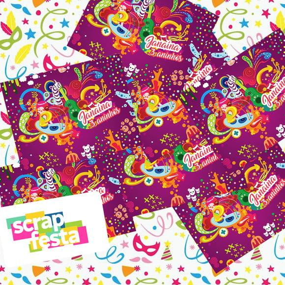 Adesivo Personalizado Retangular Festa Carnaval