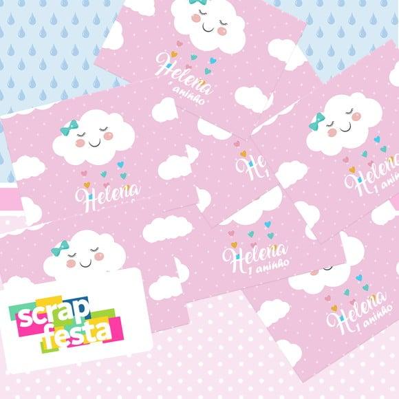 Adesivo Personalizado Retangular Festa Chuva de Amor