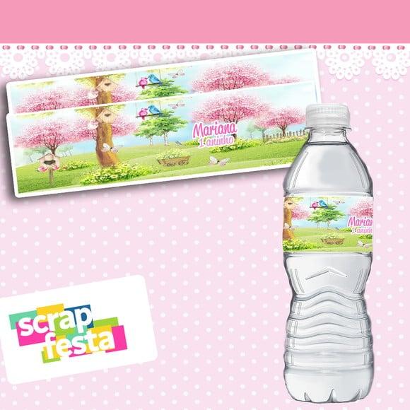 Adesivo Personalizado Rótulo Água 5x19,5 Jardim Encantado