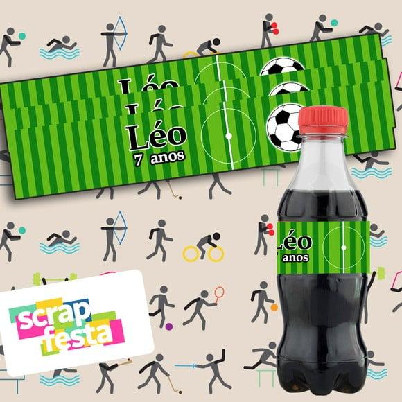 Adesivo Personalizado Rótulo Mini Coca 19,5 x 3,5 Futebol