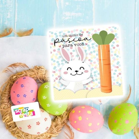 Card e Chocolate Baton Personalizado Festa Páscoa