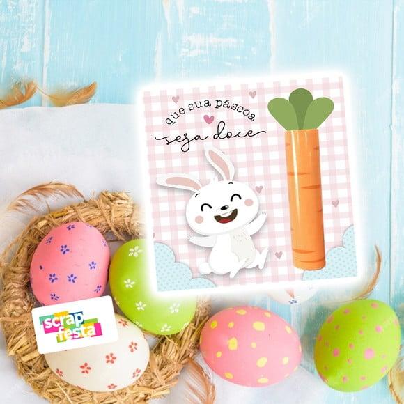 Card e Chocolate Baton Personalizado Festa Páscoa