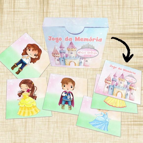 Jogo da Memória Personalizado Festa Princesas Aquarela
