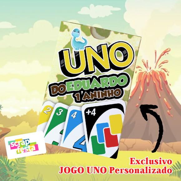 Jogo Uno Festa Dinossauro + Saquinho, Fitinha e Tag