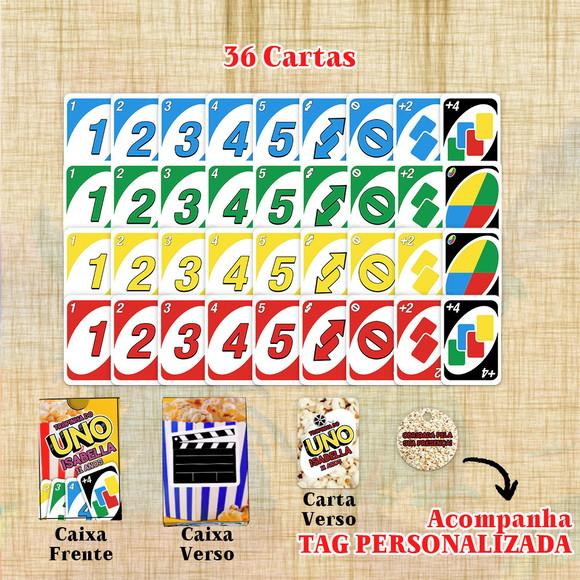 Jogo Uno Festa Cinema + Saquinho, Fitinha e Tag