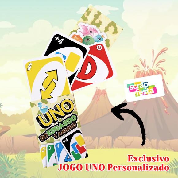Jogo Uno Festa Dinossauro + Saquinho, Fitinha e Tag