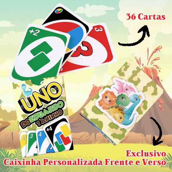 Jogo Uno Festa Dinossauro + Saquinho, Fitinha e Tag