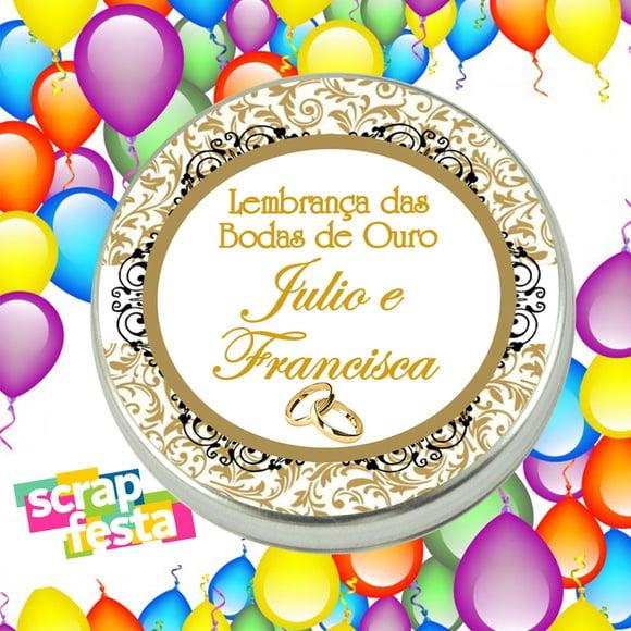 Latinha Personalizada Festa de Bodas de Ouro
