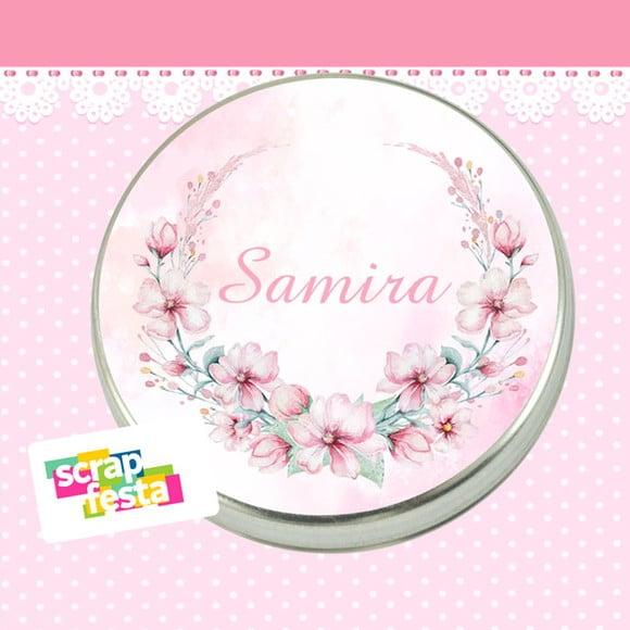 Latinha Personalizada Maternidade Nascimento Flores