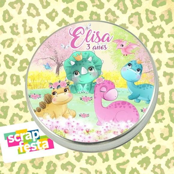 Latinhas Personalizada Festa Dinossauro Cute Aquarela