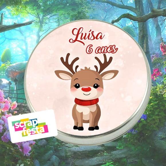 Latinhas Personalizadas Floresta Encantada Aquarela Rena