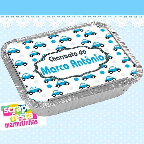 Marmitinha Personalizada de Chá de Menino Carrinhos