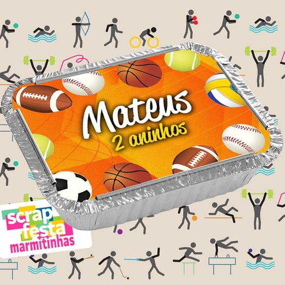 Marmitinha Personalizada Festa Esporte Bolas