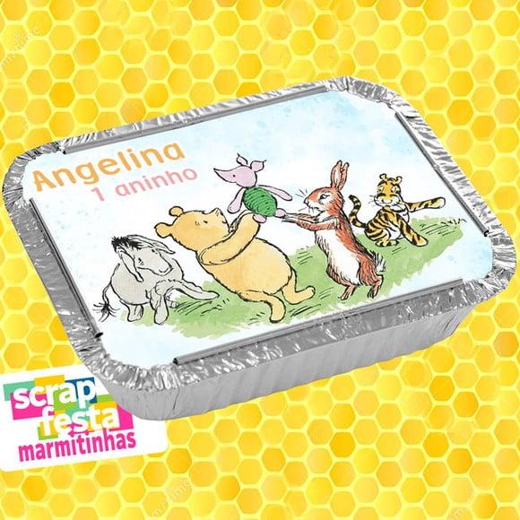 Marmitinha Personalizada Festa Ursinho Pooh Vintage