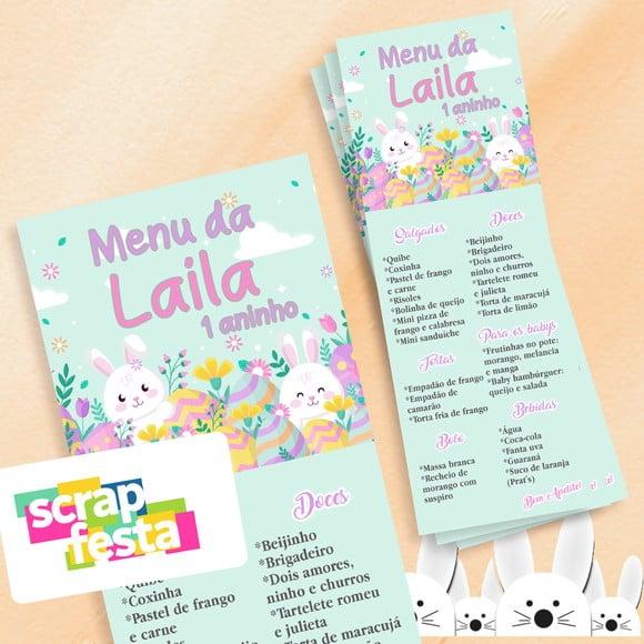 Menu Cardápio Personalizado Festa Páscoa