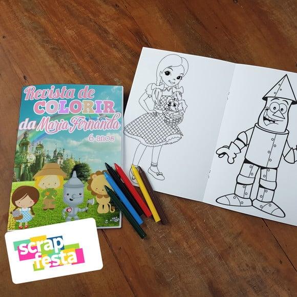 Revista Colorir + Giz de Cera Festa o Mágico de Oz