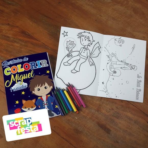 Revista Colorir + Lápis de Cor Festa o Pequeno Príncipe