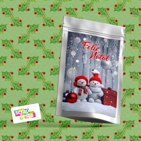 Saquinho Metalizado 14x20 Personalizado Festa Natal