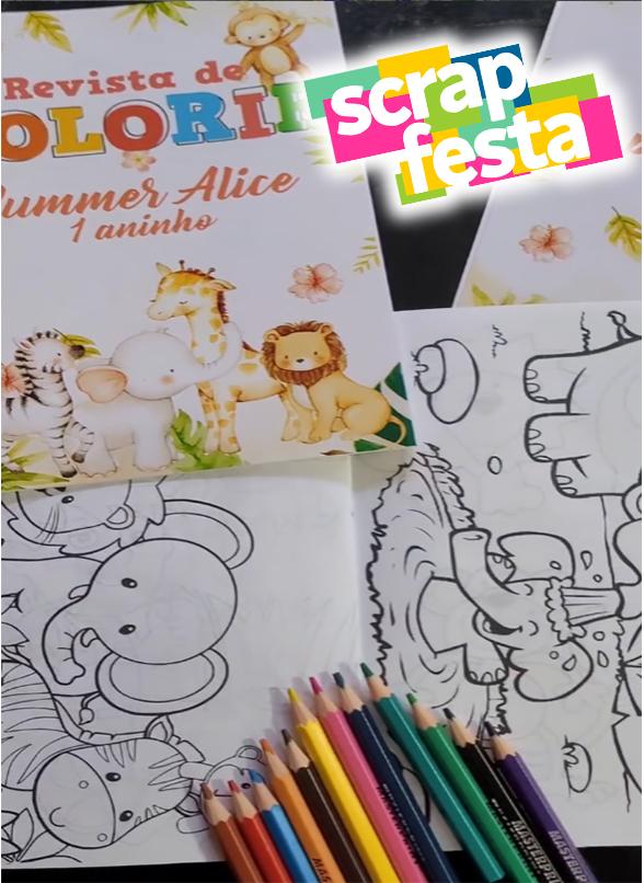 Revista Colorir + Lápis de Cor Festa Fazendinha