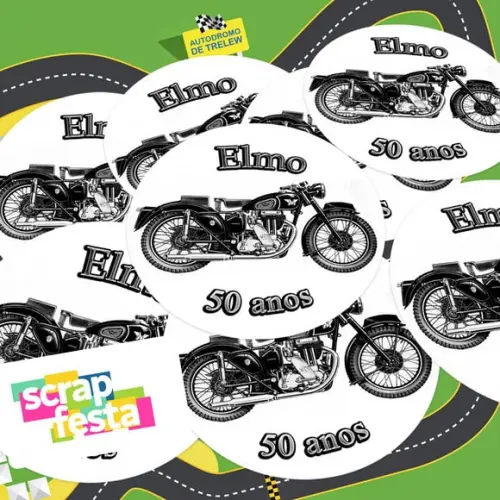 Adesivo 5 cm Redondo Festa Moto