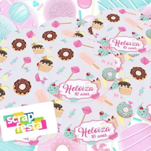 Adesivo 5 cm Redondo Personalizado Confeitaria