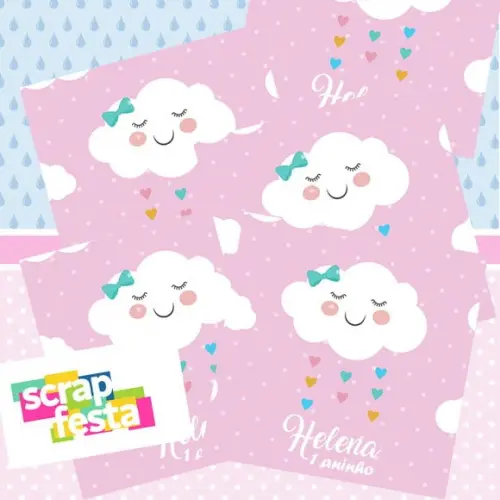 Adesivo Personalizado Quadrado 10x10 Chuva de Amor