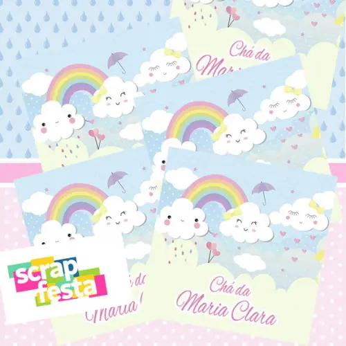 Adesivo Personalizado Quadrado 10x10 Chuva de Amor