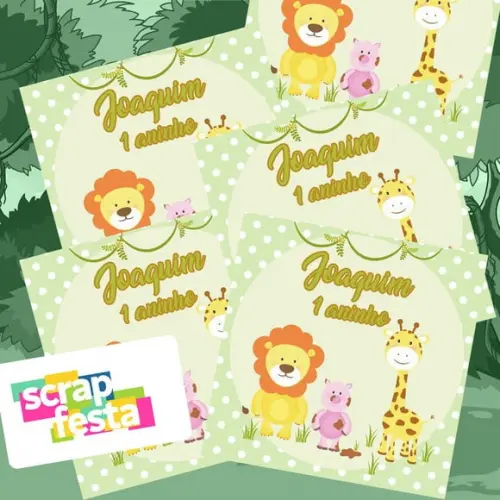 Adesivo Personalizado Quadrado 10x10 Safari