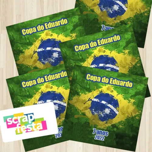 Adesivo Personalizado Quadrado 5x5 Copa Brasil