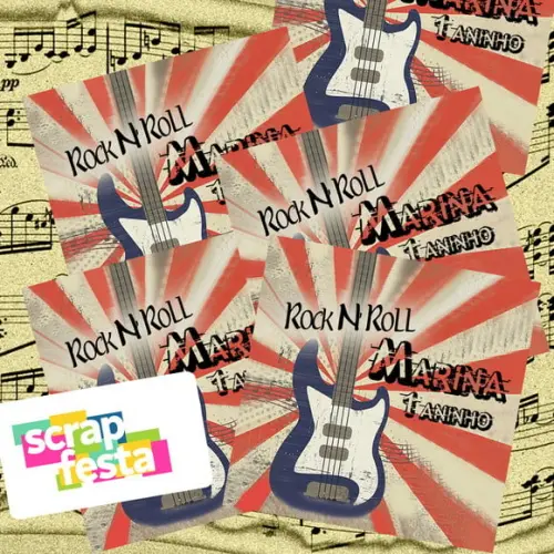 Adesivo Personalizado Quadrado 5x5 Rock'n Roll