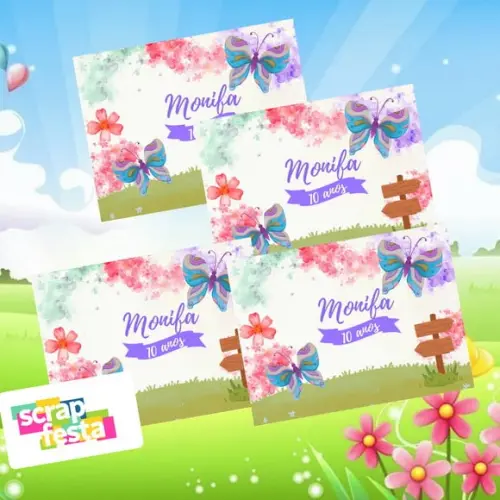 Adesivo Personalizado Retangular 6x8 Jardim Encantado