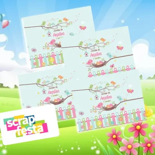 Adesivo Personalizado Retangular 6x8 Jardim Encantado