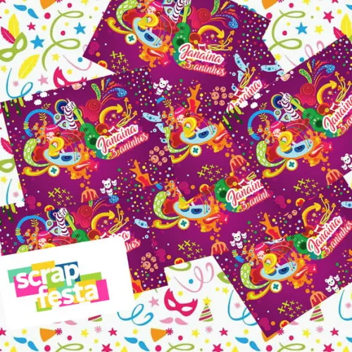 Adesivo Personalizado Retangular Festa Carnaval